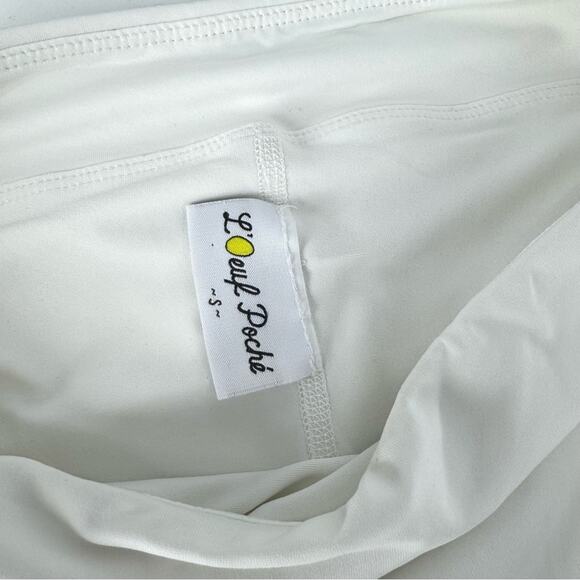L’Oeuf Poché Baseline Tennis Top and Skort Matching Set White with Navy Trim Sm - Picture 15 of 15